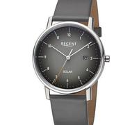REGENT Herren Solaruhr Analog Lederarmband grau URF1547 Analoguhr