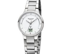 REGENT Damen Funkuhr Analog-Digital Metallarmband Silber URFR287 Analoguhr