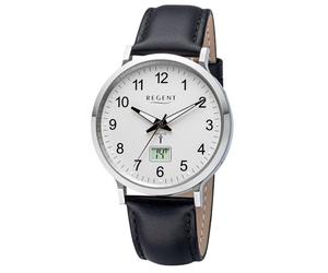 REGENT FR-295 Herren-Funkuhr Gut Ablesbar Schwarz/Silberfarben