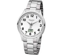 Regent Herren Analog-Digital Quarz Uhr mit Edelstahl Armband 11030153