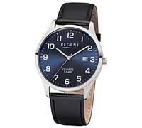 Regent Uhren F-1240 Herren-Armbanduhr mit Lederband Schwarz/Blau