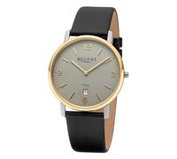 REGENT Herren Armbanduhr Analog Lederarmband schwarz URF1450 Analoguhr