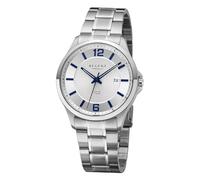 REGENT Herren Armbanduhr Analog Metallarmband Silber URF1525 Analoguhr