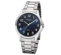 Regent Herren Armbanduhr UR1152406 – Quarz, 39 mm, Edelstahl, Silber-Blau, 5 bar