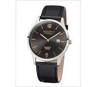 Regent Herren-Armbanduhr Elegant Analog Leder-Armband schwarz Quarz-Uhr Ziffernbla...
