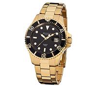 Regent Herren-Armbanduhr Elegant Analog Stahl ionenplattiert gold-Armband gold Quarz-Uhr URF370
