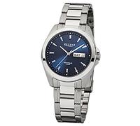 Regent Quarzuhr »URF526 Herren-Armbanduhr silber Analog«, (Analoguhr), Herren Armbanduhr rund, mittel (ca. 37mm), Edelstahl, Elegant