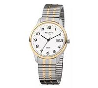 Regent Herren Armbanduhr F-877 Edelstahl Zugband bicolor