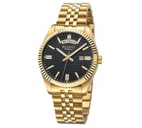 REGENT Herrenuhr Stahl IPG 40mm Mineralglas 10 Bar BA-884 Zifferblatt schwarz