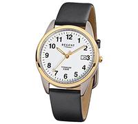 Regent Herren-Armbanduhr Elegant Analog Leder-Armband schwarz Quarz-Uhr URF687