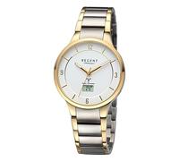 REGENT Herren Funkuhr Analog-Digital Metallarmband Gold Silber URFR292 Analoguhr