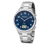 REGENT Herren Funkuhr Analog-Digital Metallarmband Silber URFR281 Analoguhr