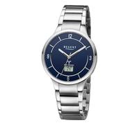 REGENT Herren Funkuhr Analog-Digital Metallarmband Silber URFR290 Analoguhr
