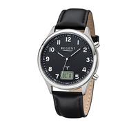 Regent Herren Funkuhr Edelstahl Lederband FR-278