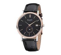 REGENT Herren Lederarmband Uhr schwarz GM-1453 Quarzuhr D2URGM1453 EIN schönes Geschenk zu Weihnachten, Geburtstag, Valentinstag für den Mann