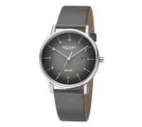 REGENT Herren Solaruhr Analog Lederarmband grau URF1547 Analoguhr