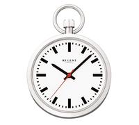 REGENT Herren Taschenuhr Edelstahl 43 MM Quarz Weißes Zifferblatt Bahnhof Uhr Look P-776
