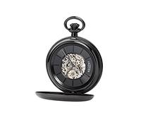 Regent Herren Taschenuhr Handaufzug Mechanisch Skelett Glasboden Gun Metal IP P-617