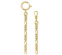 REGENT Herren Taschenuhr Kette 5 mm Breite 31 cm Länge mit Karabiner Figaro Flach Goldfarben P-48