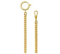 REGENT Herren Taschenuhr Kette 5 mm Breite 31 cm Länge mit Karabiner Flachpanzer Goldfarben P-44