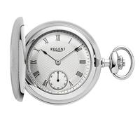 REGENT Herren Taschenuhr Savonnette Edelstahl 48 MM Mechanischer Handaufzug Römische Zahlen P-772