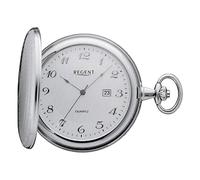 Regent Herren Taschenuhr Savonnette Edelstahl 48 MM Quarz Arabische Zahlen Datum P-751