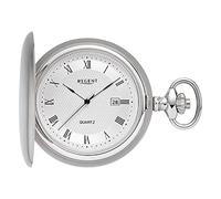 Regent Herren Taschenuhr Savonnette Edelstahl 48 MM Quarz Römische Zahlen Datum P-749