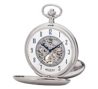 Regent Herren Taschenuhr Savonnette Skelett 53 MM Mechanischer Handaufzug Arabische Zahlen P-705