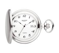 Regent Herren Taschenuhr Savonnette Verchromt 47 MM Quarz Arabische Zahlen Datum P-734