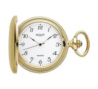 Regent Herren Taschenuhr Savonnette Verchromt 47 MM Quarz Arabische Zahlen P-736