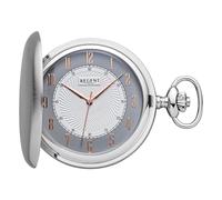 Regent Herren Taschenuhr Savonnette Verchromt 50 MM Quarz Arabische Zahlen P-728