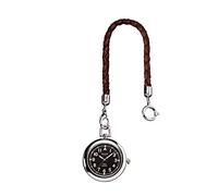 Regent Herren Taschenuhr Verchromt 43 MM Quarz Schwarzes Zifferblatt Arabische Zahlen Tasche P-747