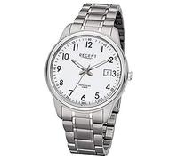 Regent Herren Uhr BA-323 Metall Quarz Armband-Uhr Titan-Uhr Silber URBA323