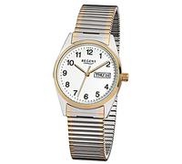 Regent Herrenarmbanduhr Edelstahl Zugband bicolor F880