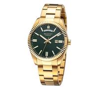 REGENT Herrenarmbanduhr Goldfarben/Grün 11140162