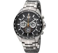 REGENT Herrenuhr Chronograph Edelstahl mit Gliederarmband Großdatum Analog 10 ATM BA-831