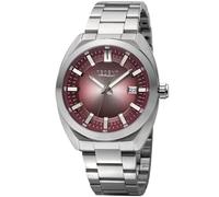 REGENT Herrenuhr Edelstahl 42mm BA-826 Zifferblatt rot