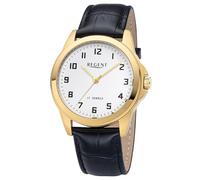 REGENT Herrenuhr Handaufzug Schwarz/Goldfarben F-1631