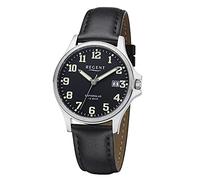 REGENT Herrenuhr mit Edelstahlgehäuse 36 MM Durchmesser 10 ATM Quarz Saphirglas Arabische Zahlen Datum
