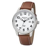 Regent Herrenuhr F-1256 Lederband Edelstahl 10 ATM Quarz Datum