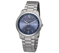 REGENT Herrenuhr mit Titan Glieder Armband und Titan Gehäuse 36 MM Durchmesser Quarz Arabische Zahlen Datum