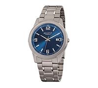REGENT Herrenuhr mit Titan Glieder Armband und Titan Gehäuse 38 MM Durchmesser Quarz Arabische Zahlen Datum