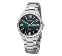 Regent Armbanduhr F-1529 – Wochentag & Datum, 20 ATM, Saphirglas – Herren Silber