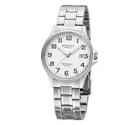REGENT Herrenuhr Stahl 36 mmr Quarz Saphirglas Kone mit Flankenschutz Datum F-1434