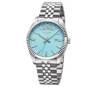 REGENT Herrenuhr Stahl 40mm Mineralglas 10 Bar BA-880 Zifferblatt eisblau