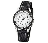 Regent Kinder-Armbanduhr F-318 Analog Textilarmband Schwarz Quarz