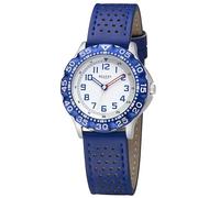Regent Kinderuhr Armbanduhr in der Farbe Blau mit Armband aus Leder, Wasserdichtigkeit: 3 bar, Gehäusedurchmesser: 31 mm, 12400332