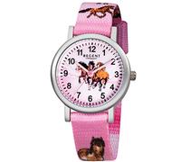 Regent Uhren F-729 Kinder-Armbanduhr für Mädchen Pferde Rosa Ø 30 mm