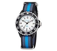 Regent Kinderquarzuhr URBA383 12400276 – blau/grau, rund, Textilarmband blau/schwarz