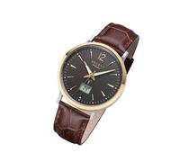 Regent Leder Herren Uhr FR-244 Analog-Digital Armbanduhr braun Funkuhr URFR244
